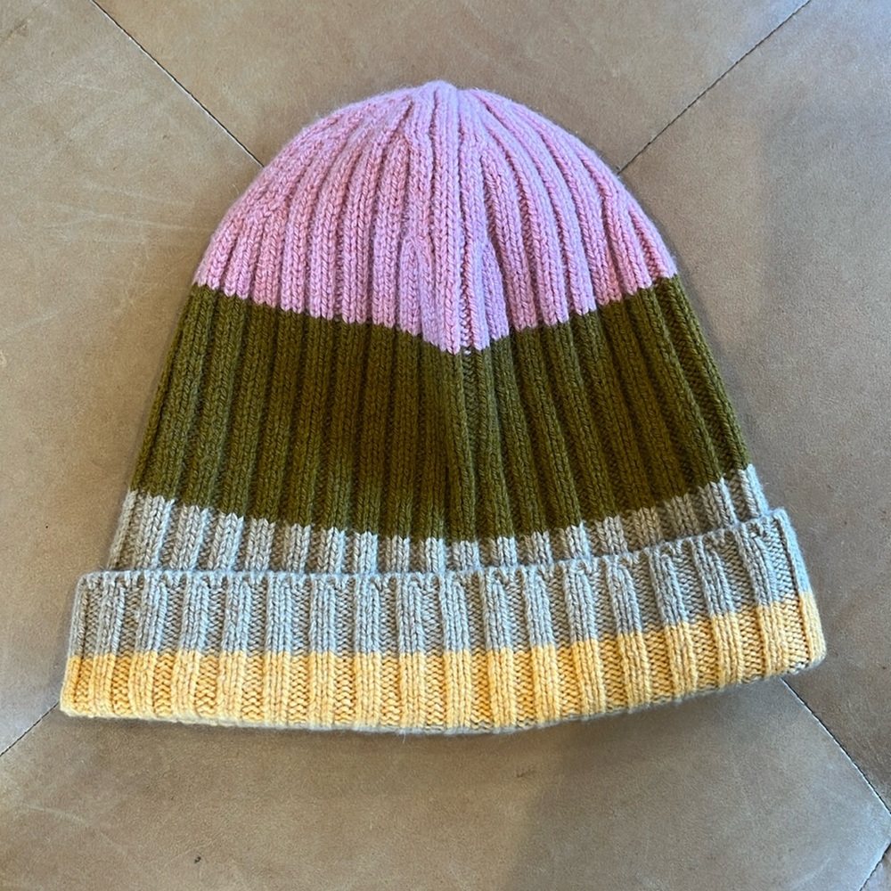 Everlane The Cashmere Beanie - Tapenade Multi Stripe